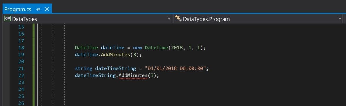 خطای کامپایل تابع DateTime AddMinutes