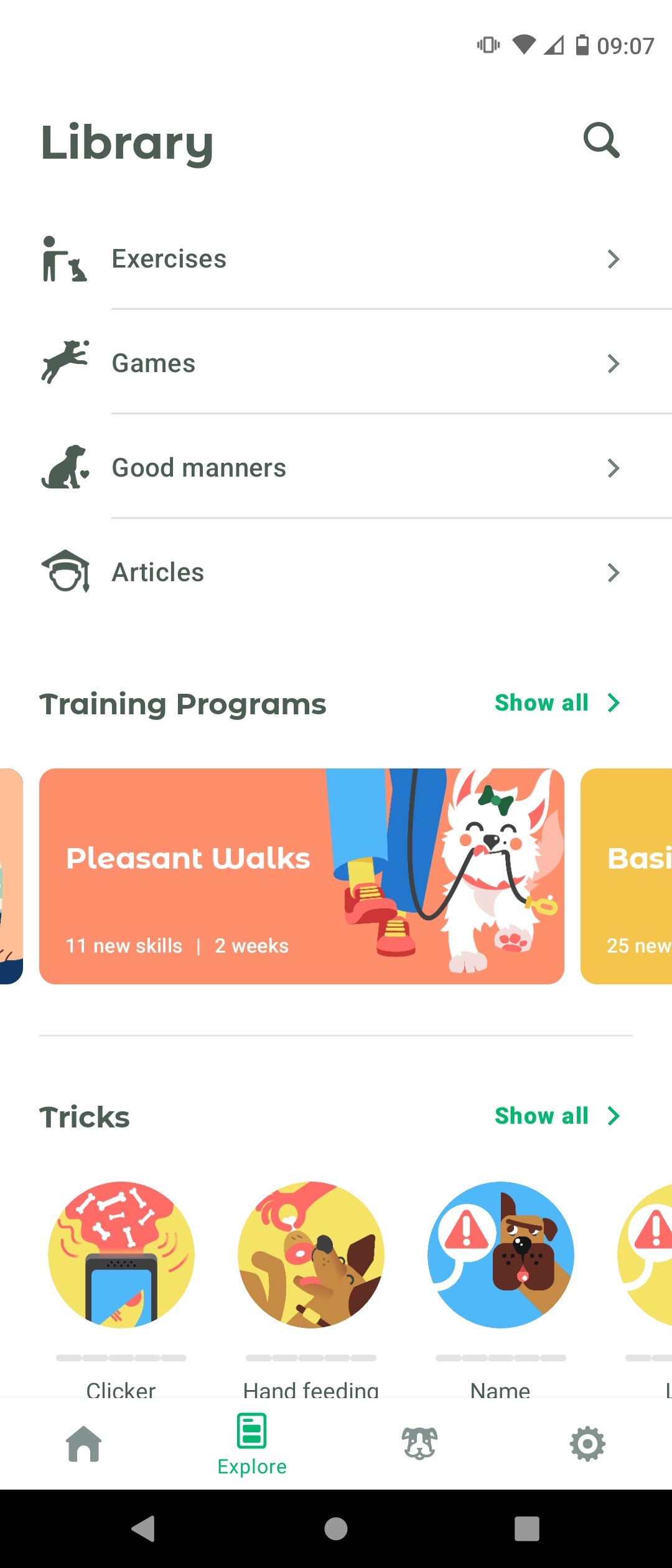 Dog Training Library on Dogo Mobile App