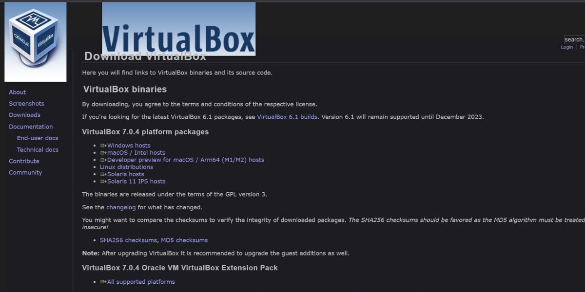 VirtualBox 7.0.12.159484 for windows instal