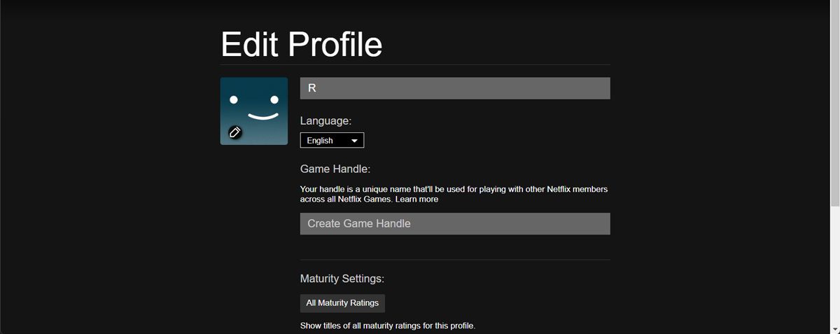 Edit Netflix profile