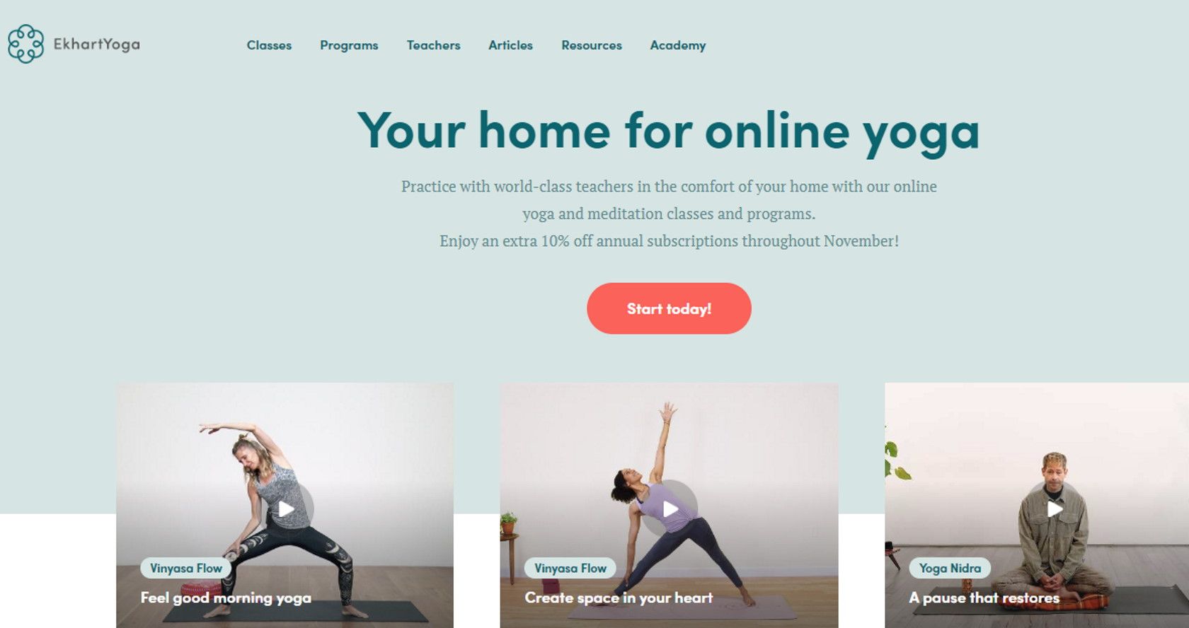 ekhart yoga situs web kelas yoga online