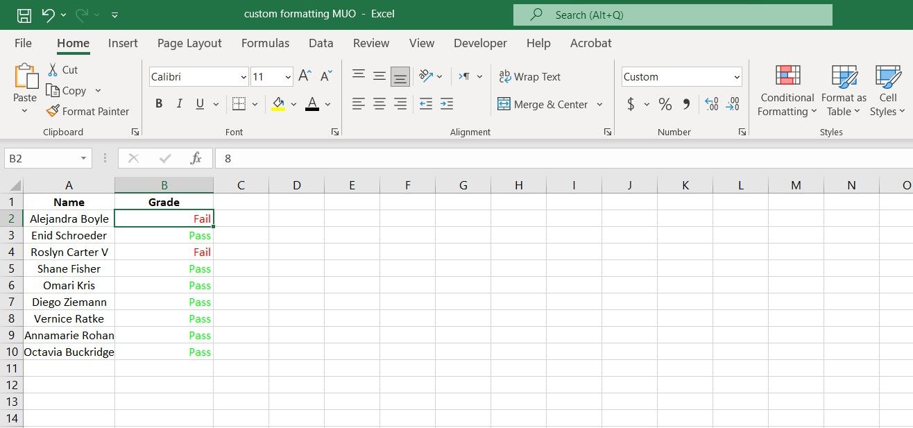 Custom format with conditions in Excel