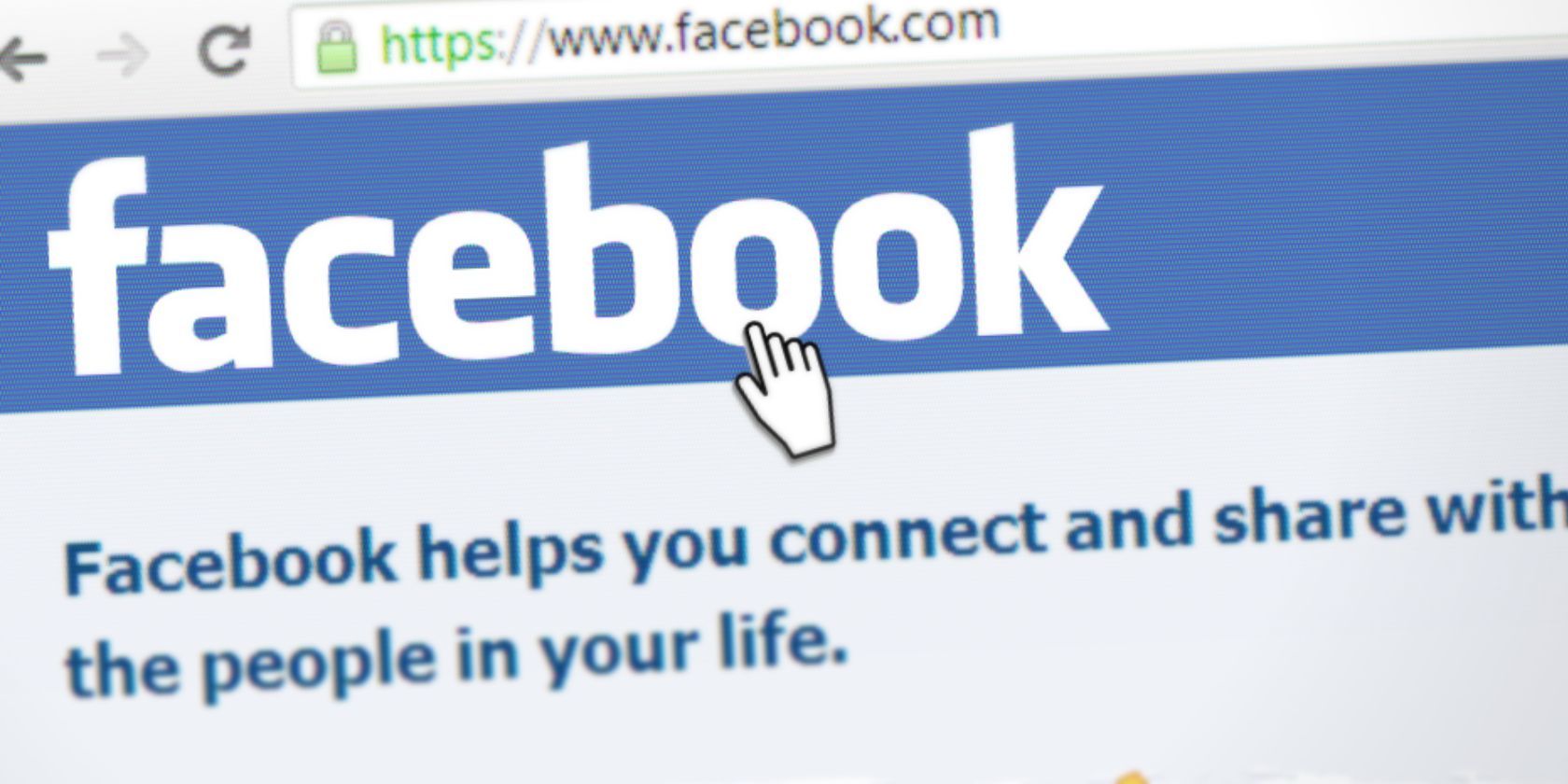 close up shot of facebook login page on browser