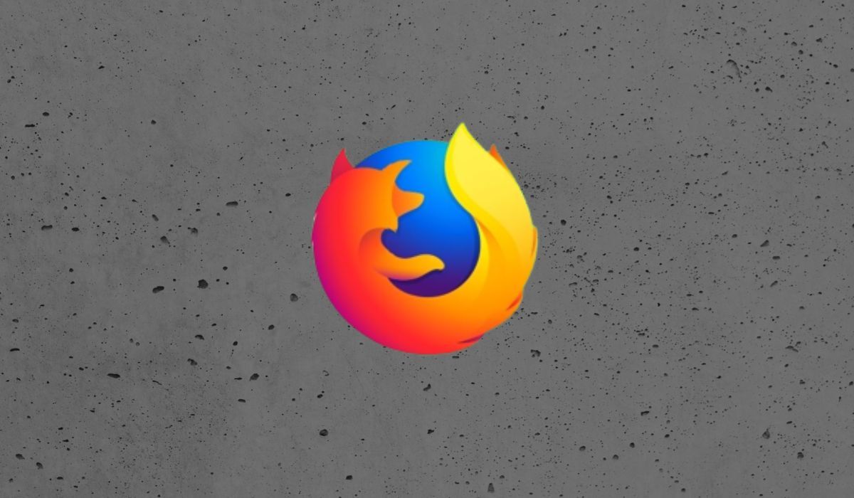 Logo do Firefox visto em fundo cinza