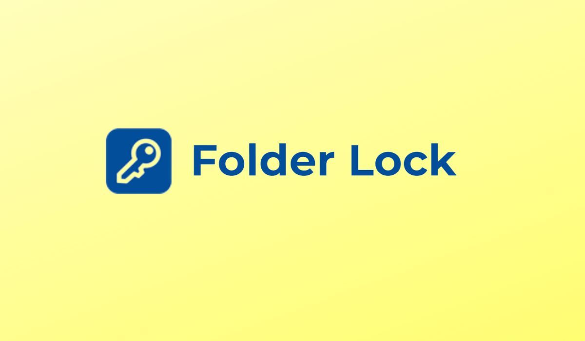 Folder Lock logo seen on yellow background