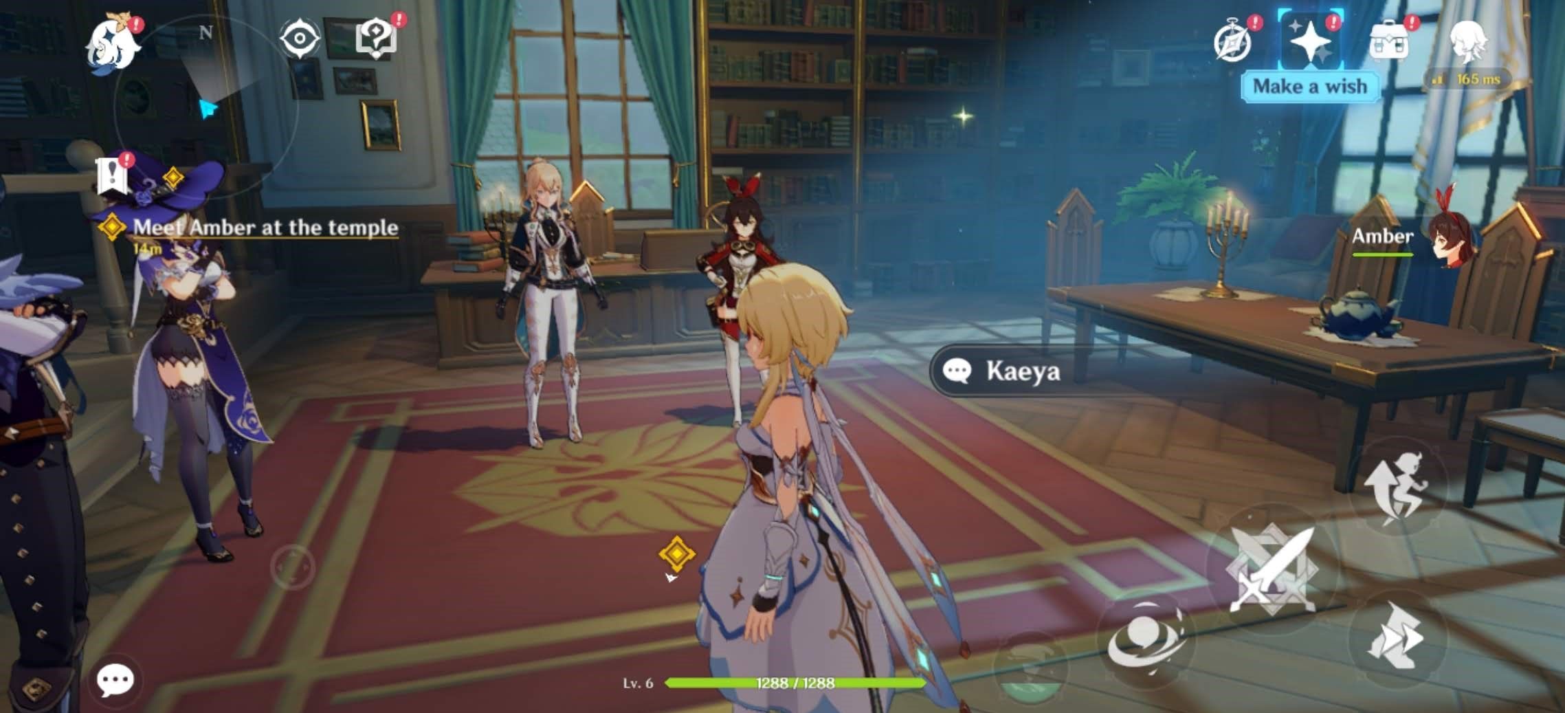 capture d'écran du jeu Genshin Impact avec des personnages sur Android