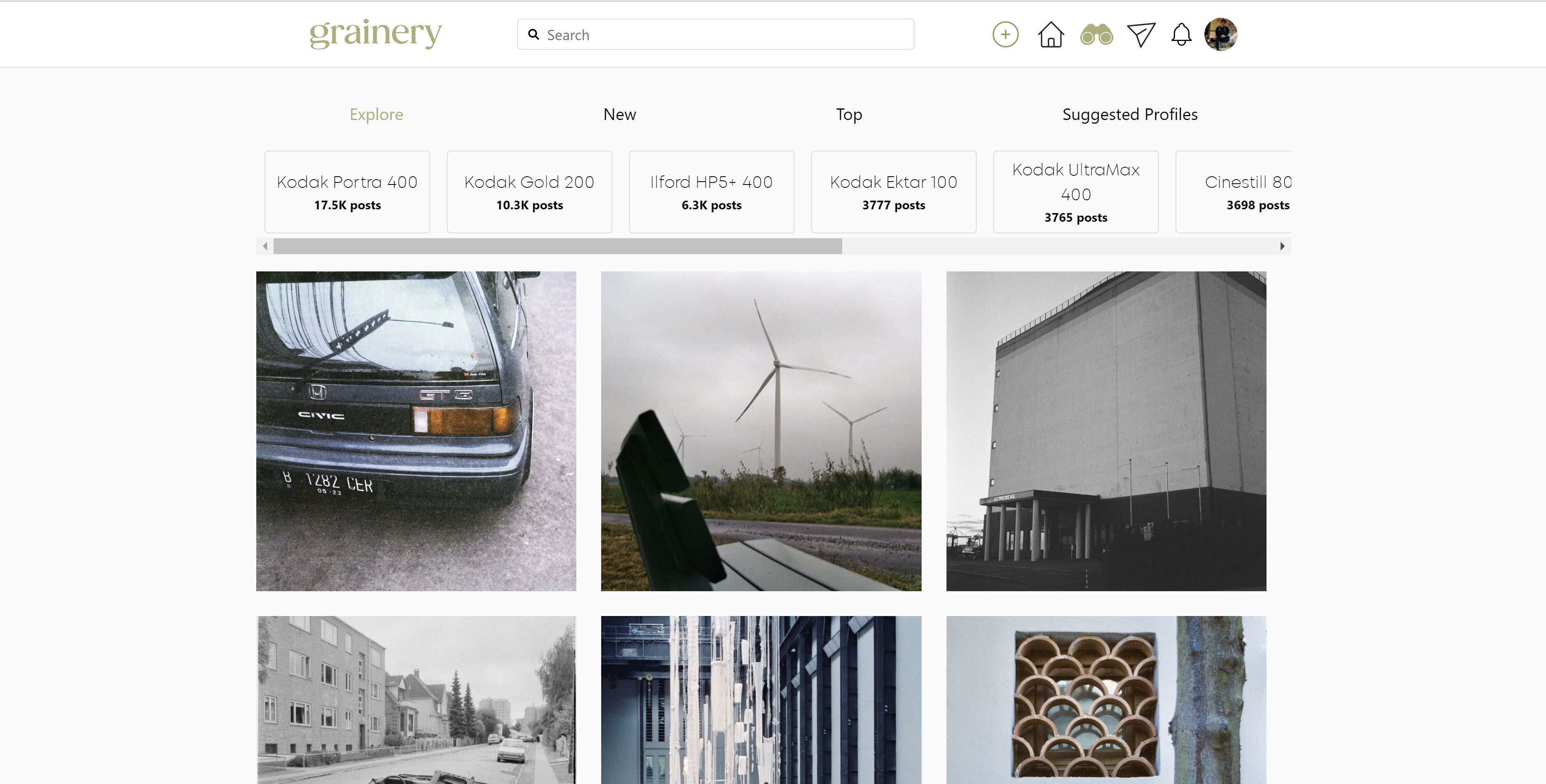 grainery desktop site explore page
