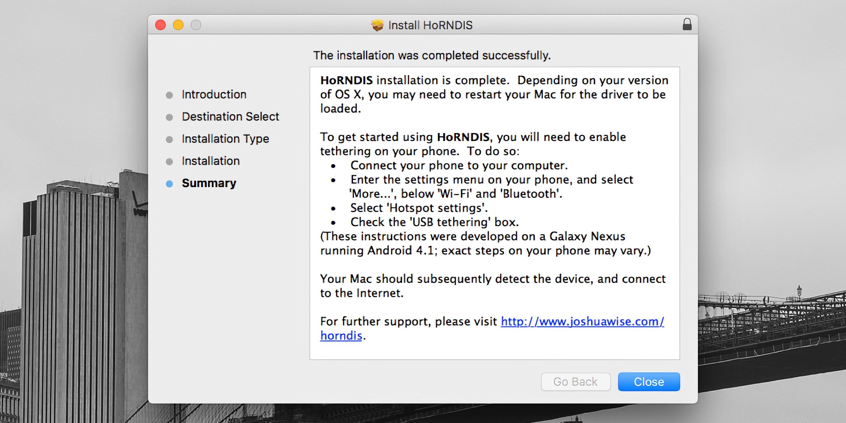 install horndis on mac