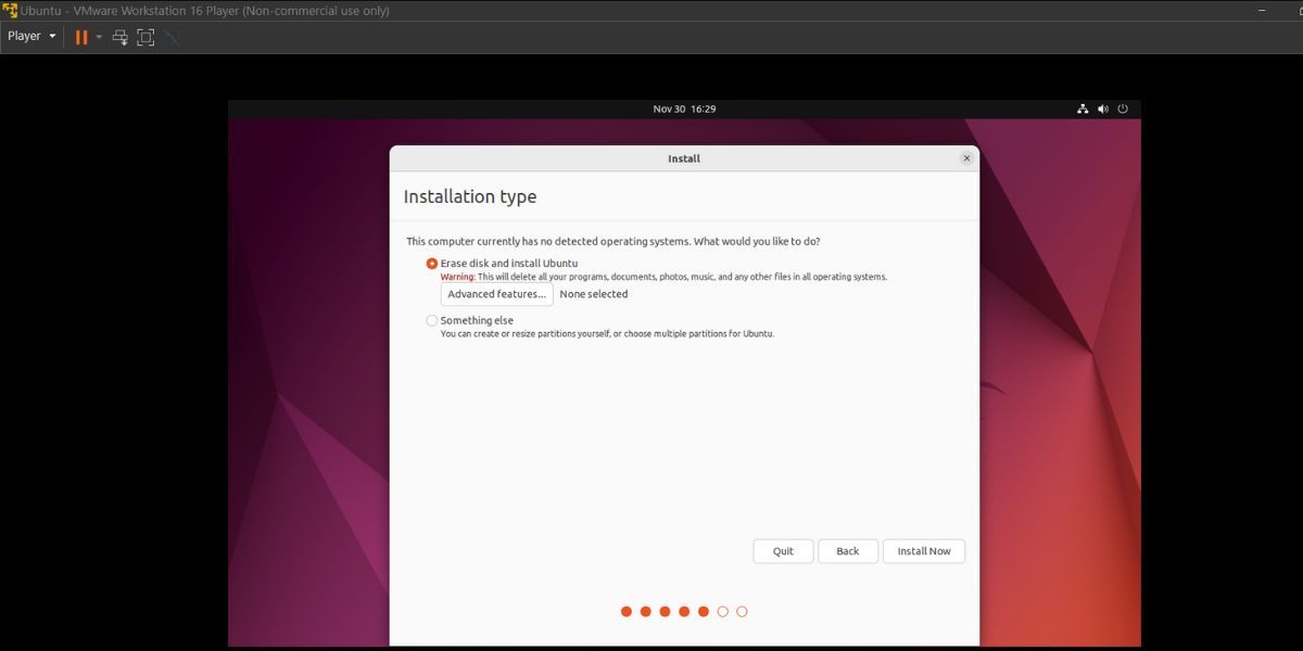 install ubuntu on vmware