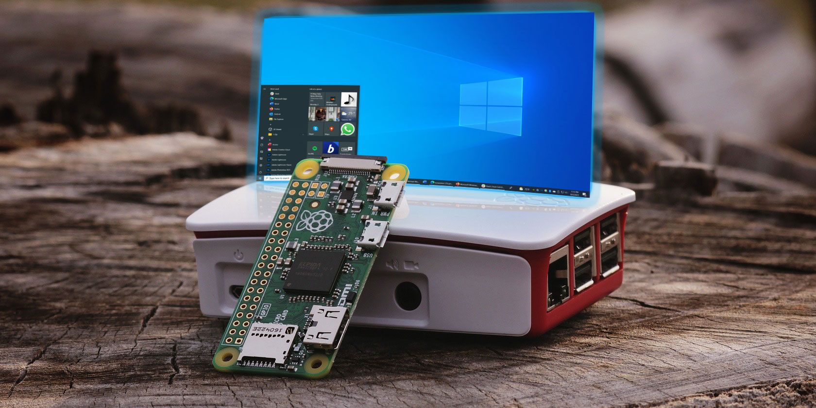 Raspberry Pi with Windows 10 screen on top