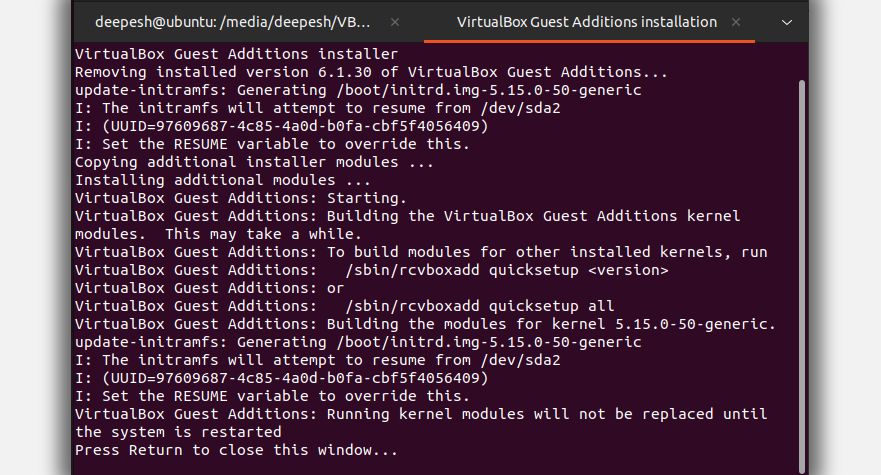 installing guest additions on ubuntu