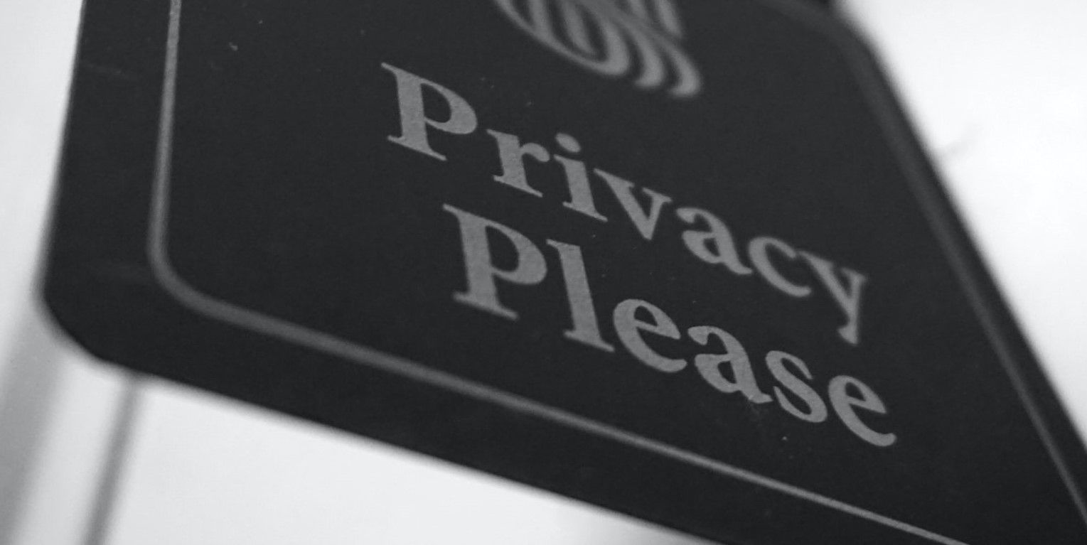 Image of a sign that says privacy