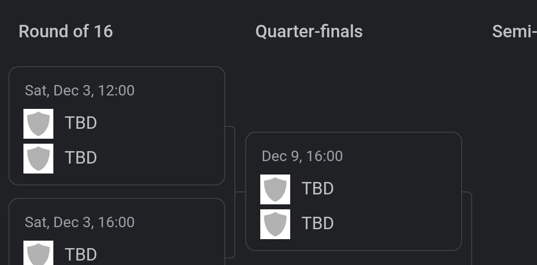 Partial view of the tournament layout in the Google app