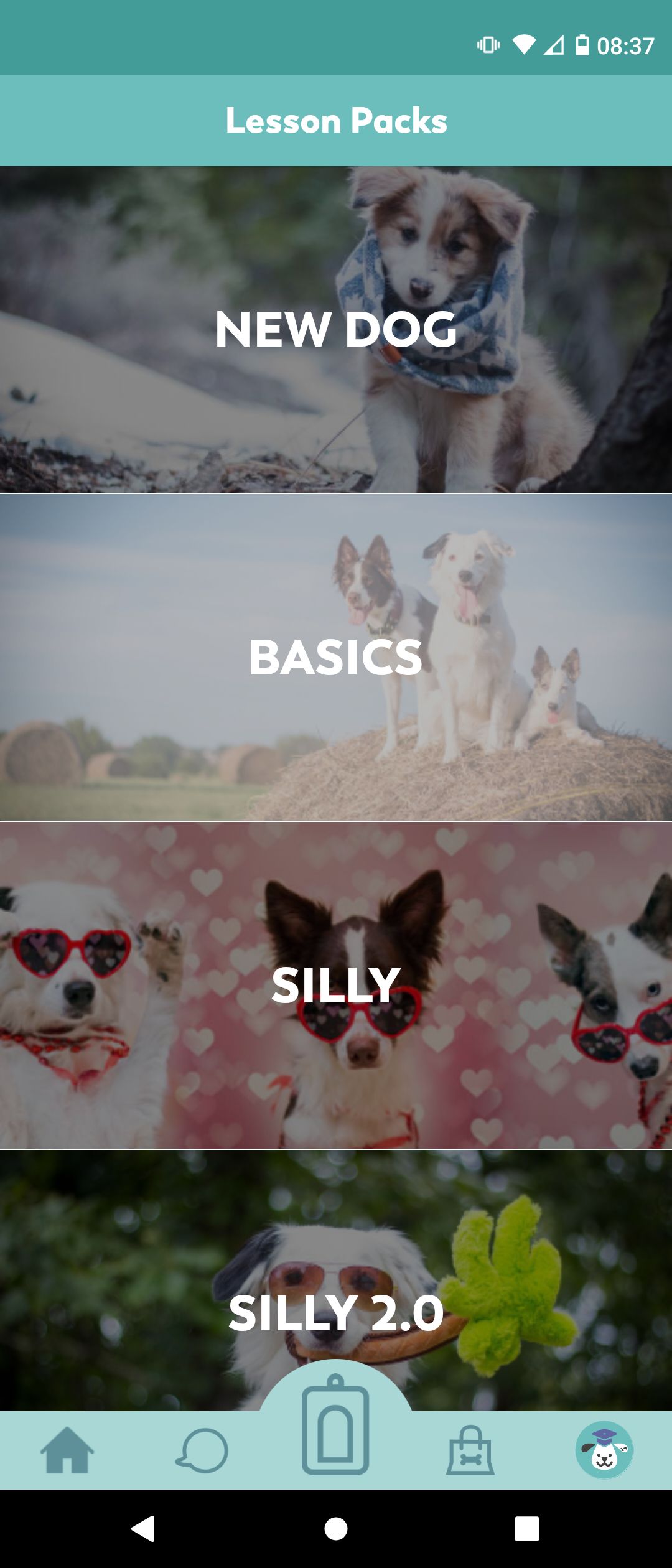 Lesson Packs on the Puppr Dog Training App