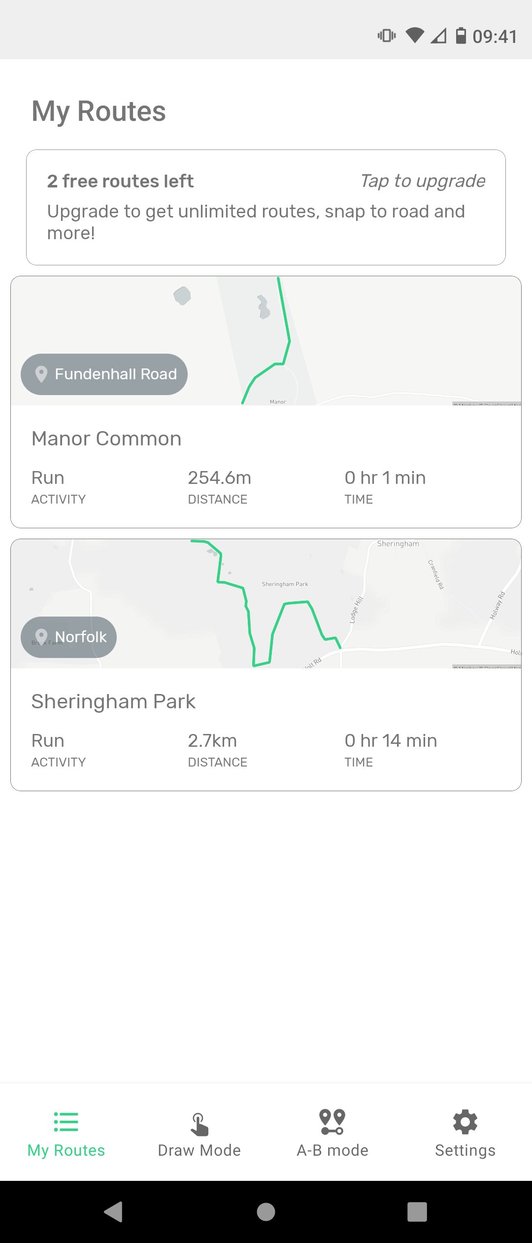 لیست مسیرهای پیاده روی در PlanMyRoute