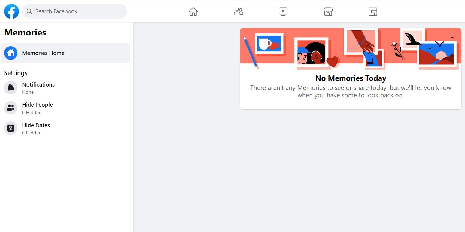 Screenshot of Memories on Facebook
