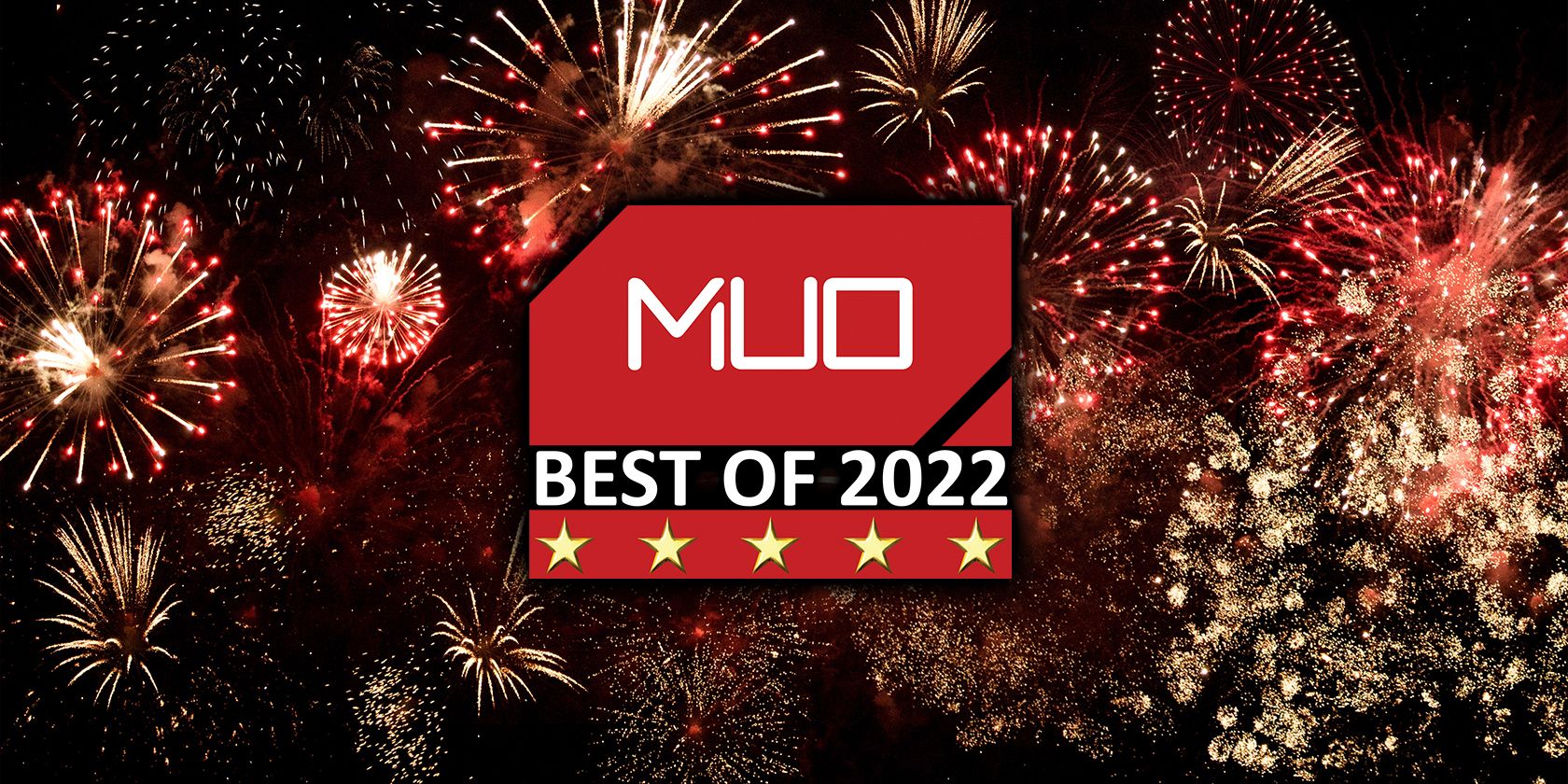 muo best tech of 2022 awards logo with fireworks in background