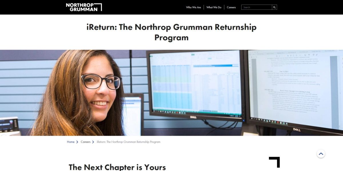 Northrop Grumman Returnship Program website