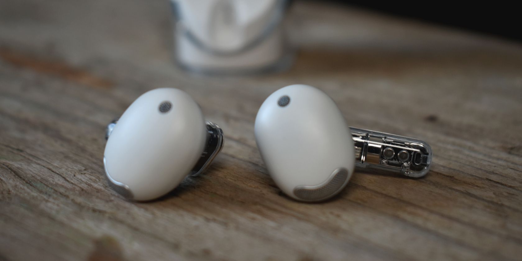 nothing ear stick buds side by side