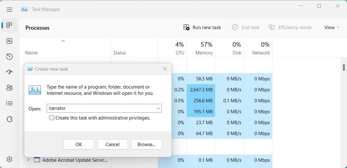 راوی را با استفاده از Task Manager باز کنید