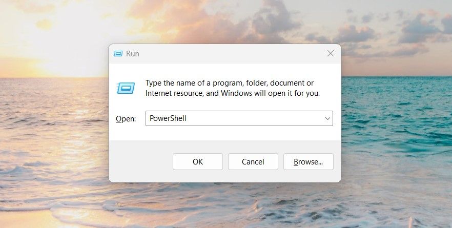 Abra Windows PowerShell con el comando Ejecutar