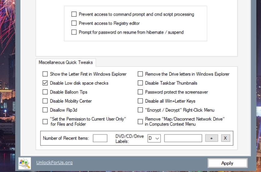The Prevent access to Registry Editor option 