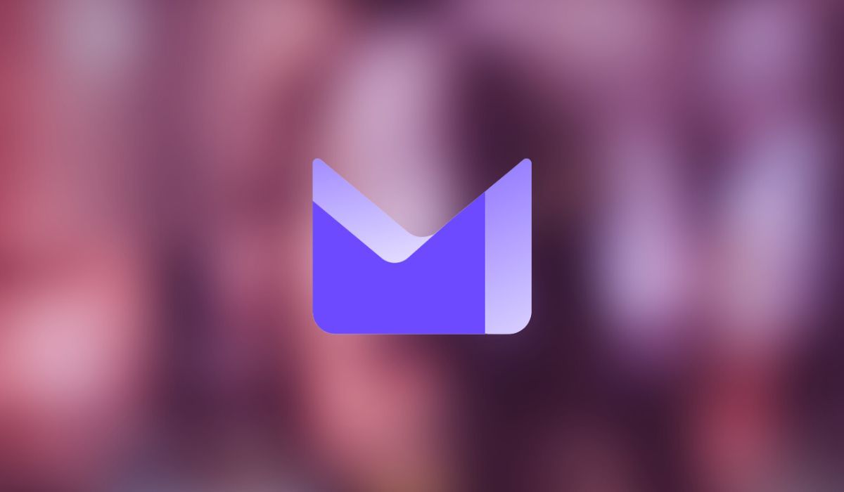 The Protonmail logo is visible on a blurred purple background