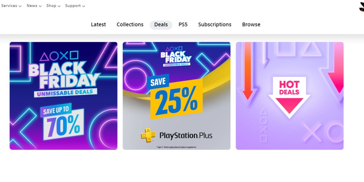 la página de ofertas de PlayStation Store
