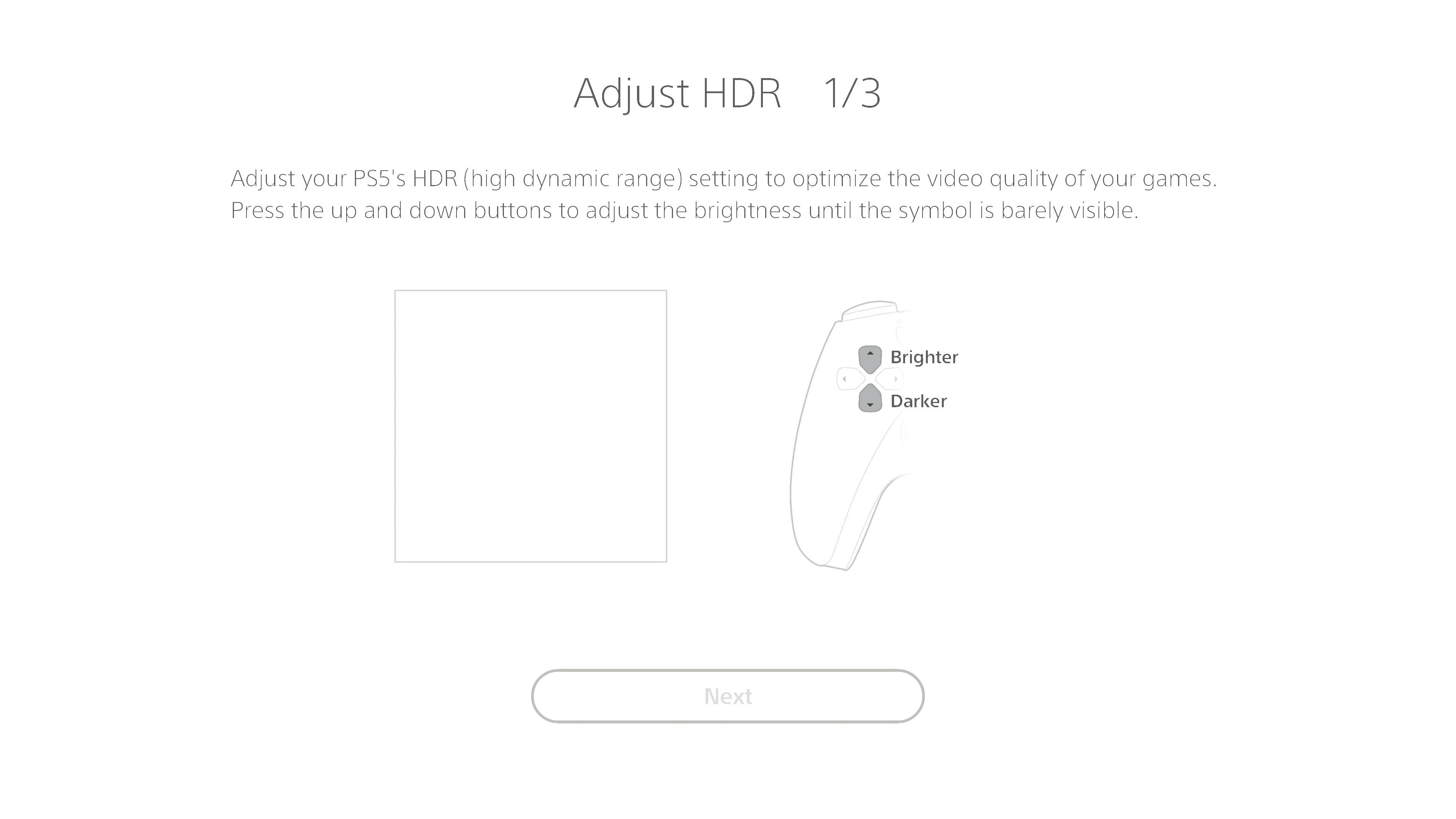 PS5 HDR adjustment
