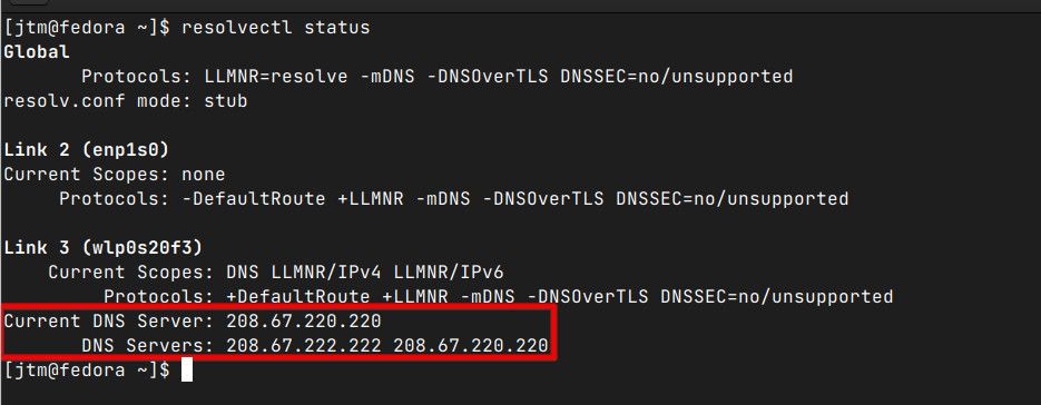 linux resolvectl status