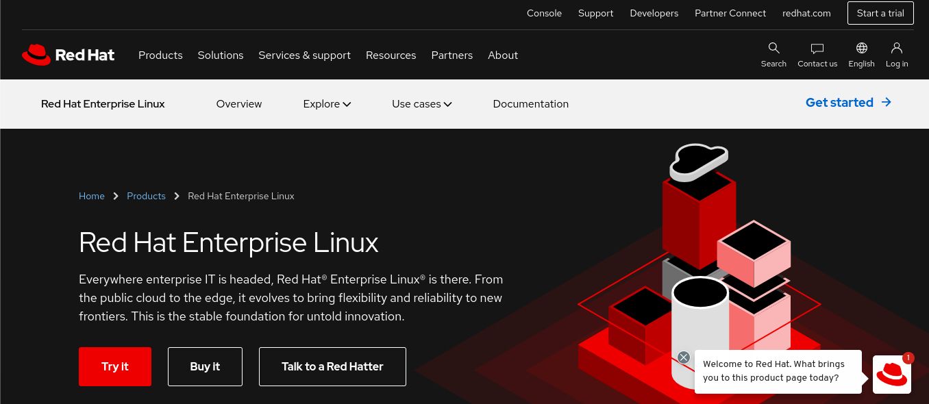 Sitio web de Red Hat Enterprise Linux