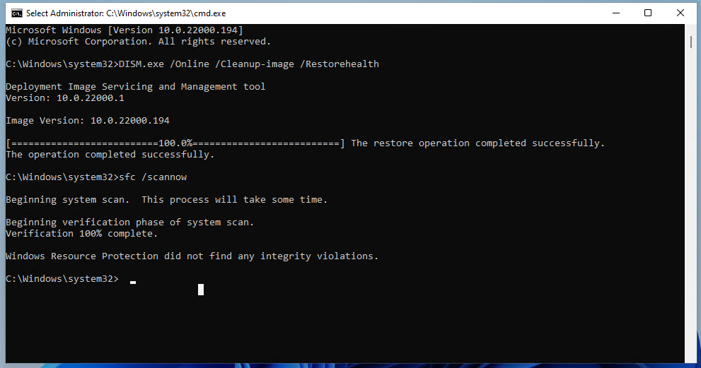 run system file check dism windows 11