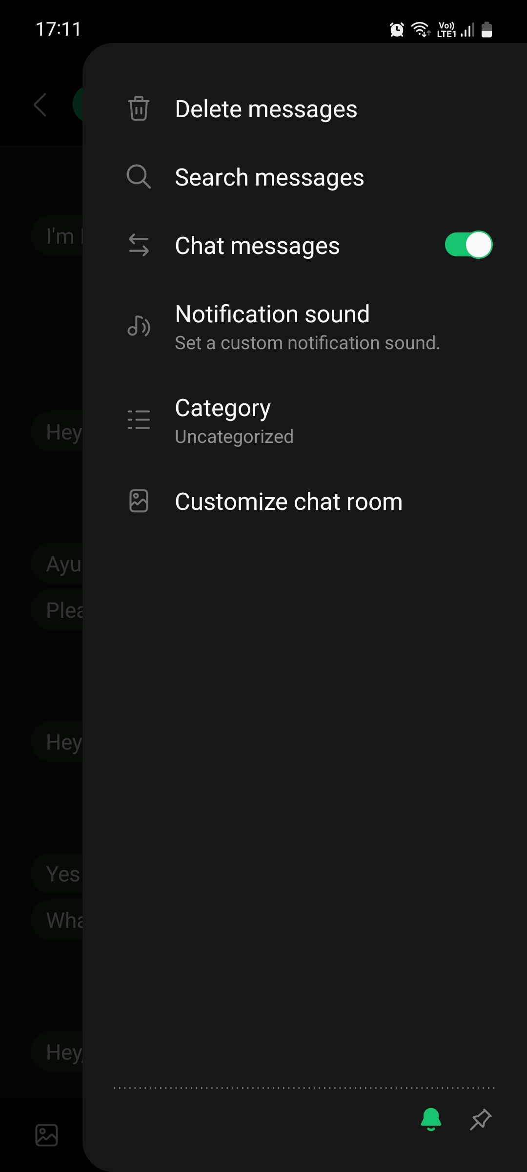 Samsung Messages conversation settings