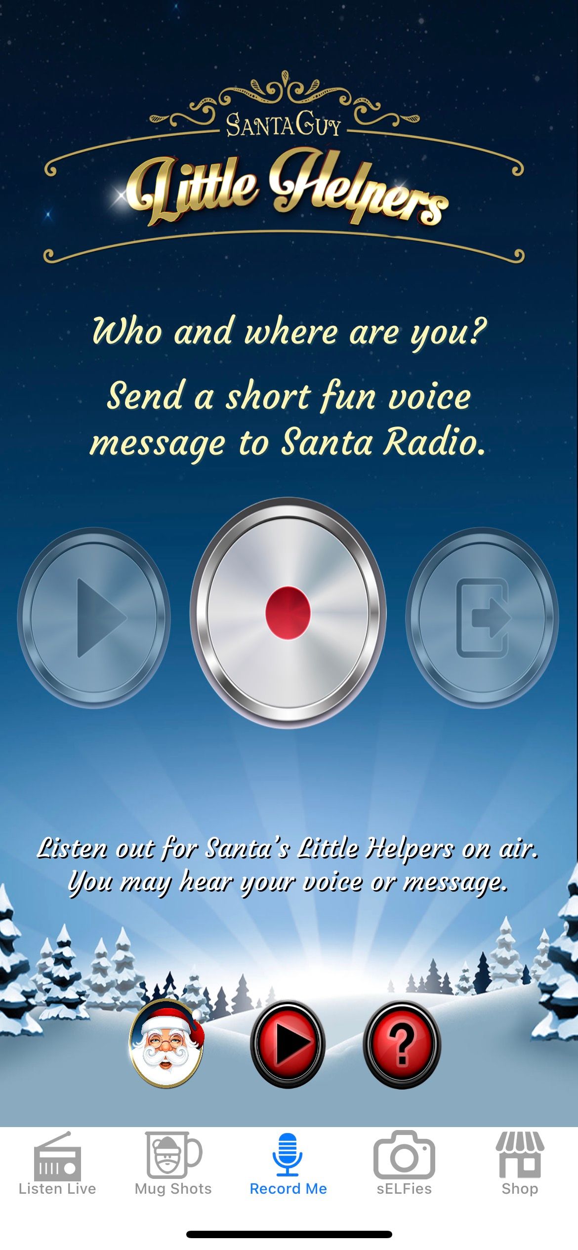 send voice message to santa radio 