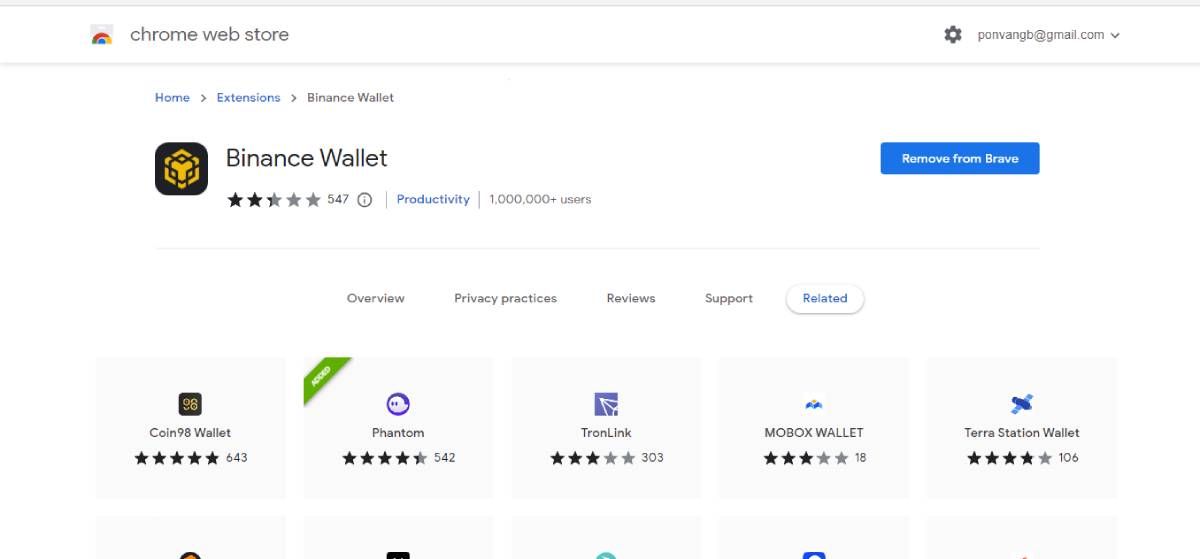 screenshot of binance chain website for adding wallet to browser