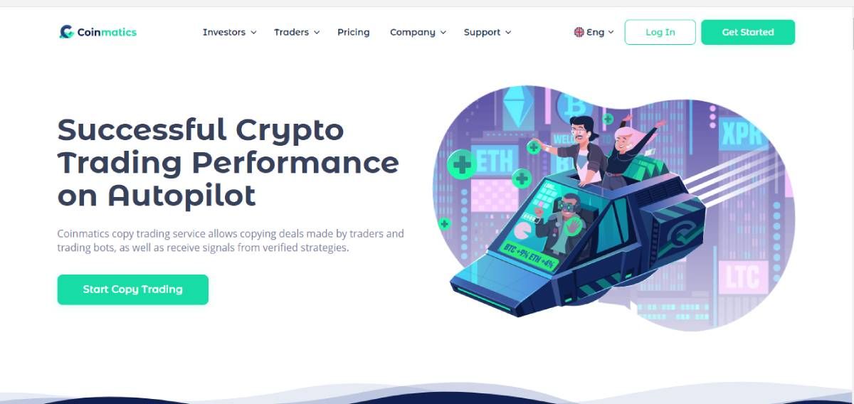 screenshot of coinmatics homepage
