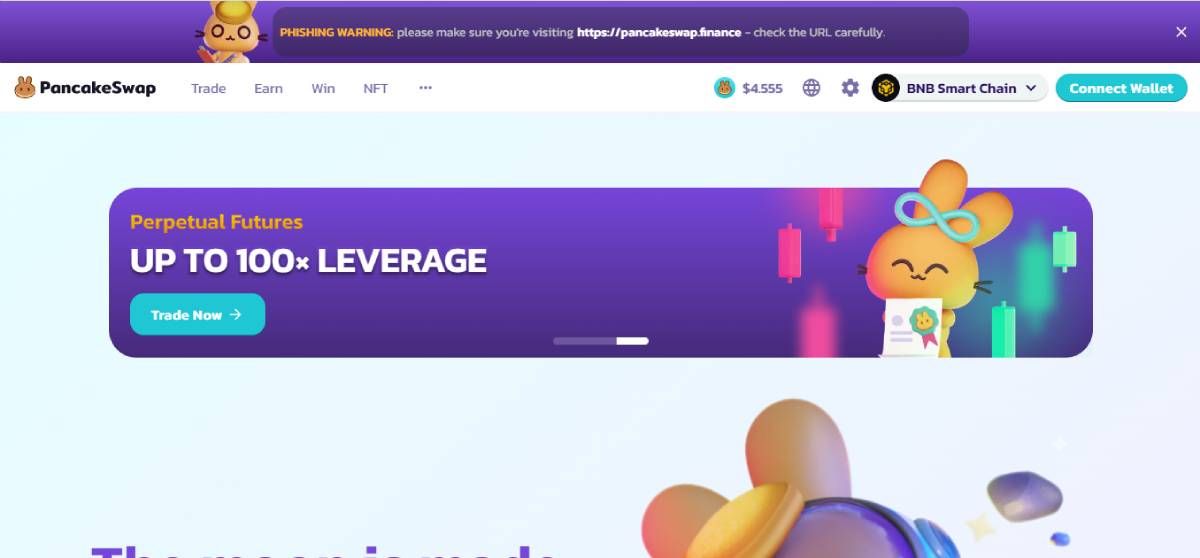 screenshot of pancakeswap homepage (1)