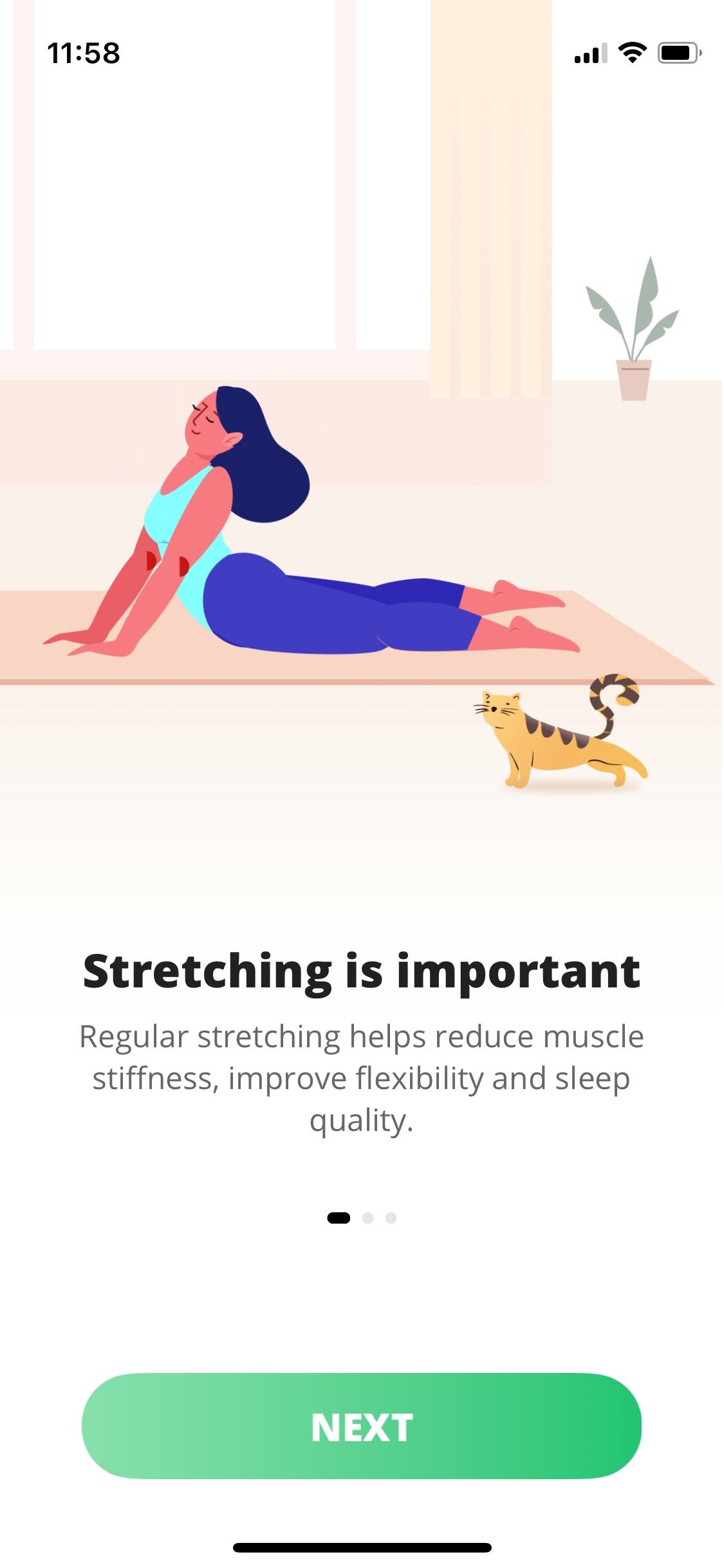 Screenshot of the Stretch & Flexibility app stretching is important