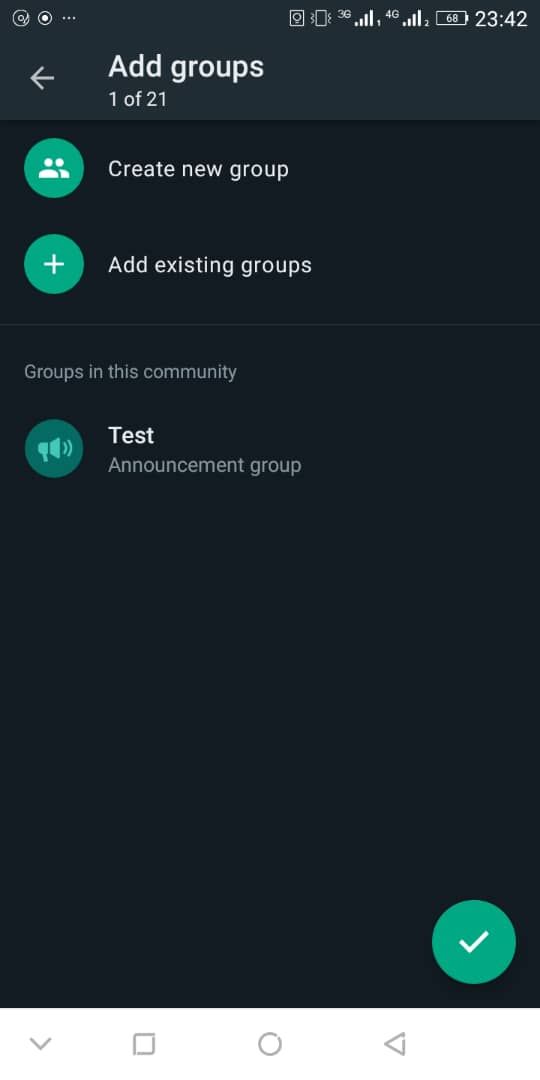 screenshot of whatsapp community