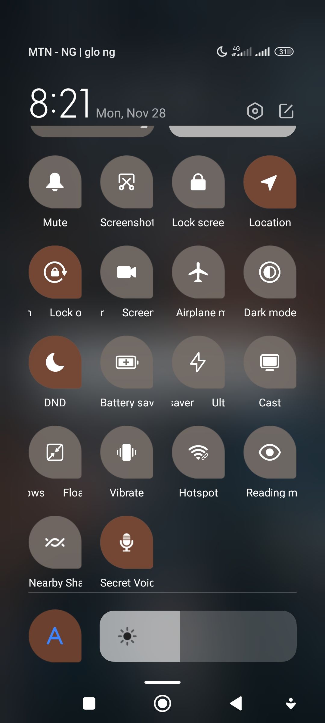 Secret Recorder quick settings tile added to quick settings menu