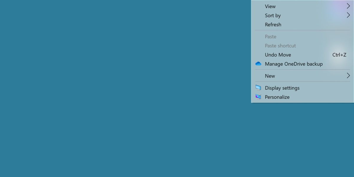 screenshot of the default transparency effect for windows 11 context menus