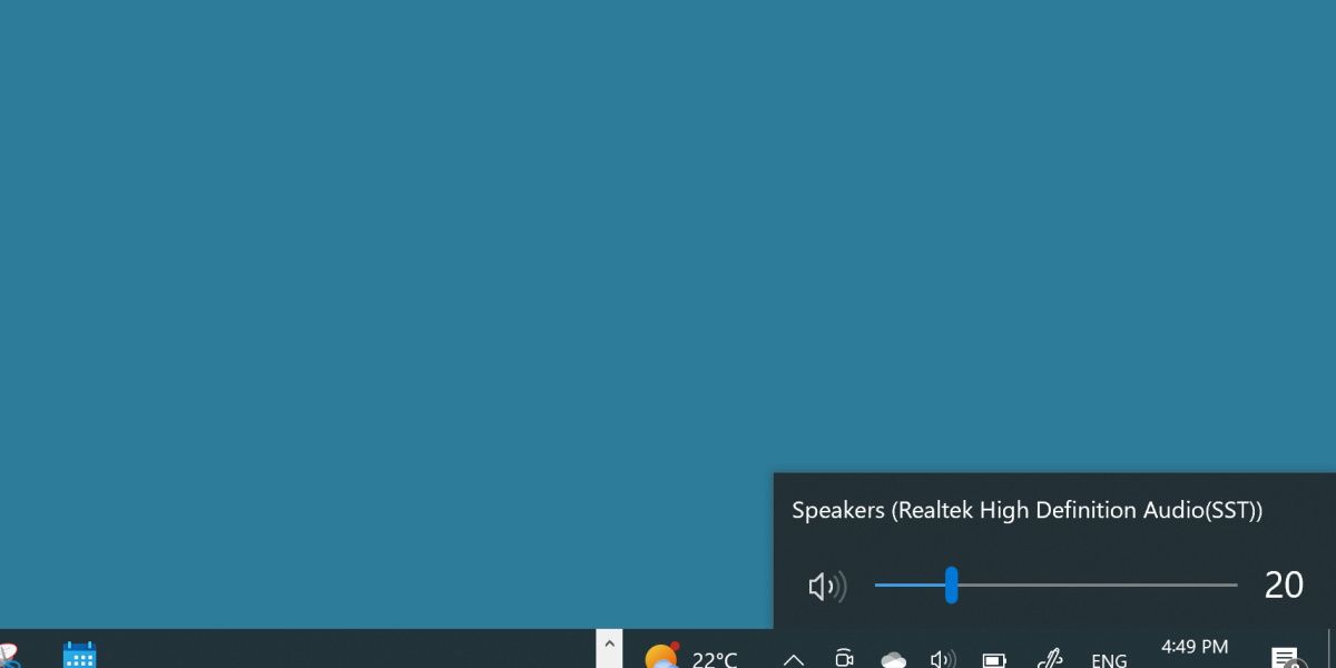 screenshot of volume slider in windows 11