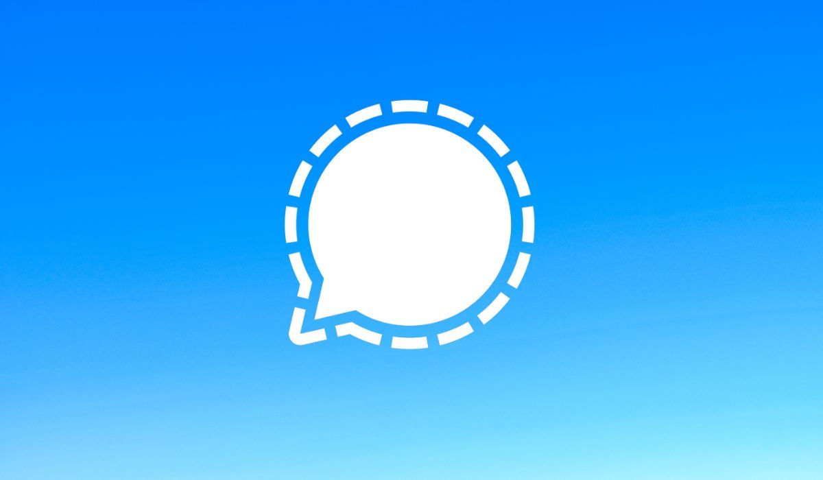 Signal app logo seen on light blue background 