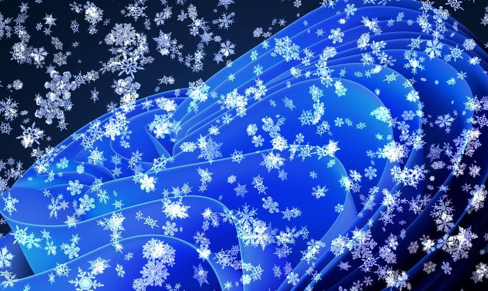 The 3D snowflakes from Snowy Desktop 3D