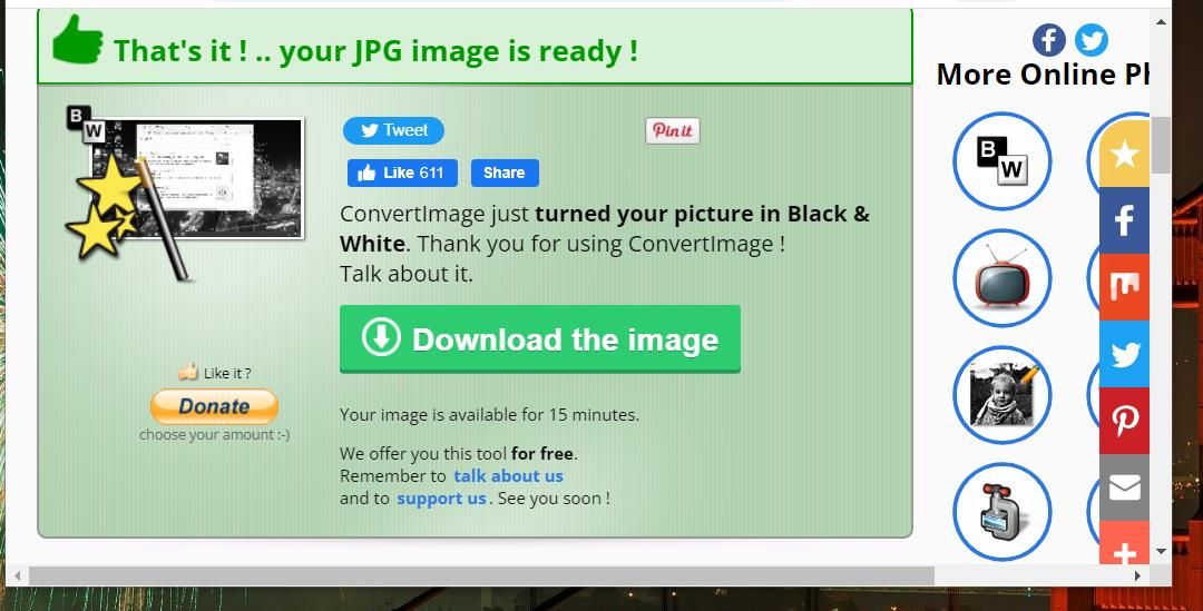 The Download the image button 