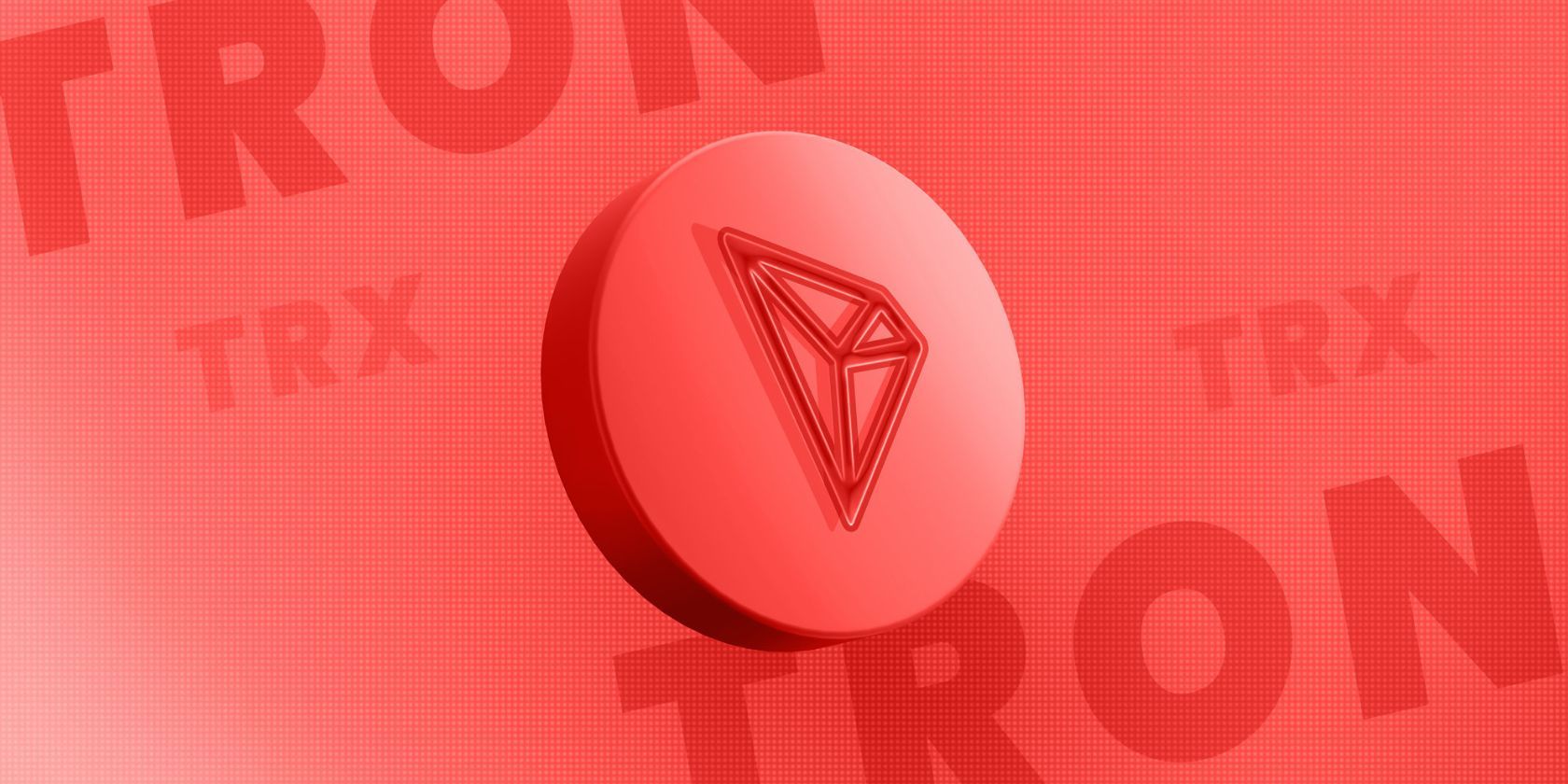 red tron cryptocurrency coin graphic