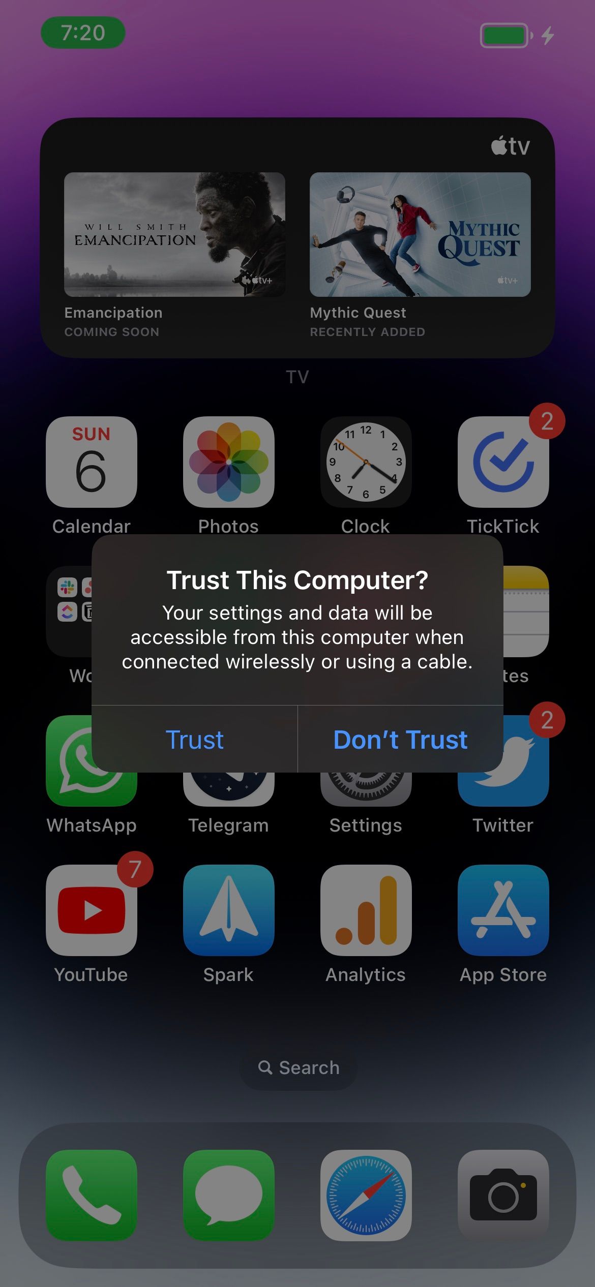 Trust This Computer popup در آیفون