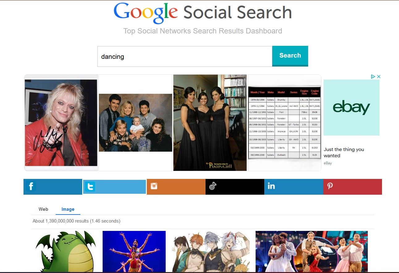 Twitter Images of Dancing on Google Social Search