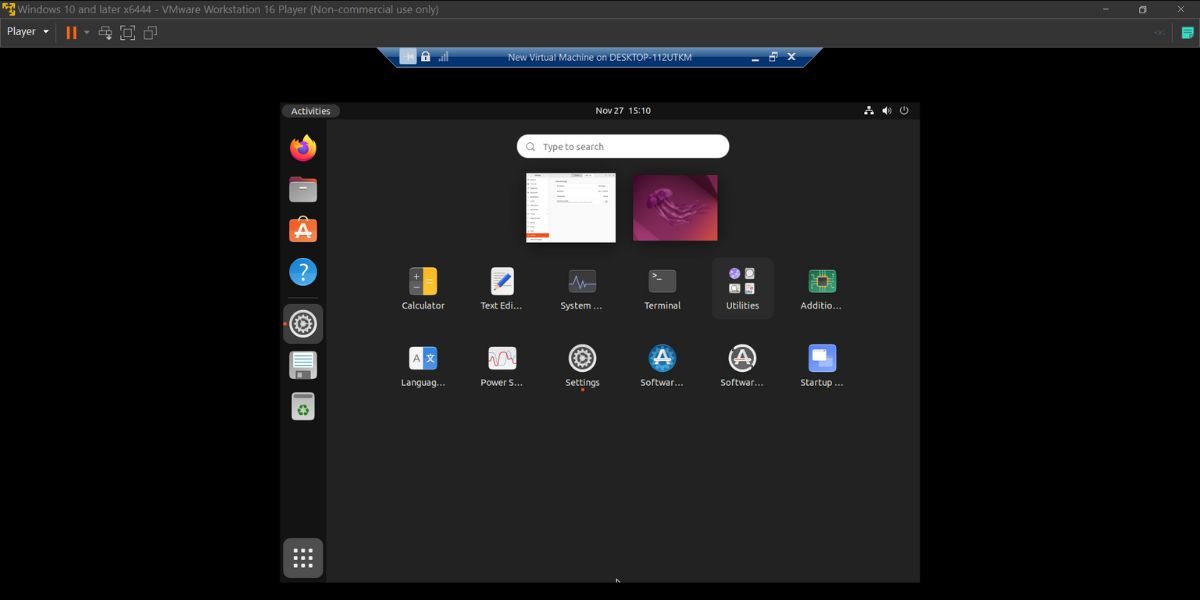 Ubuntu Virtual Machine Running Using Hyper-V
