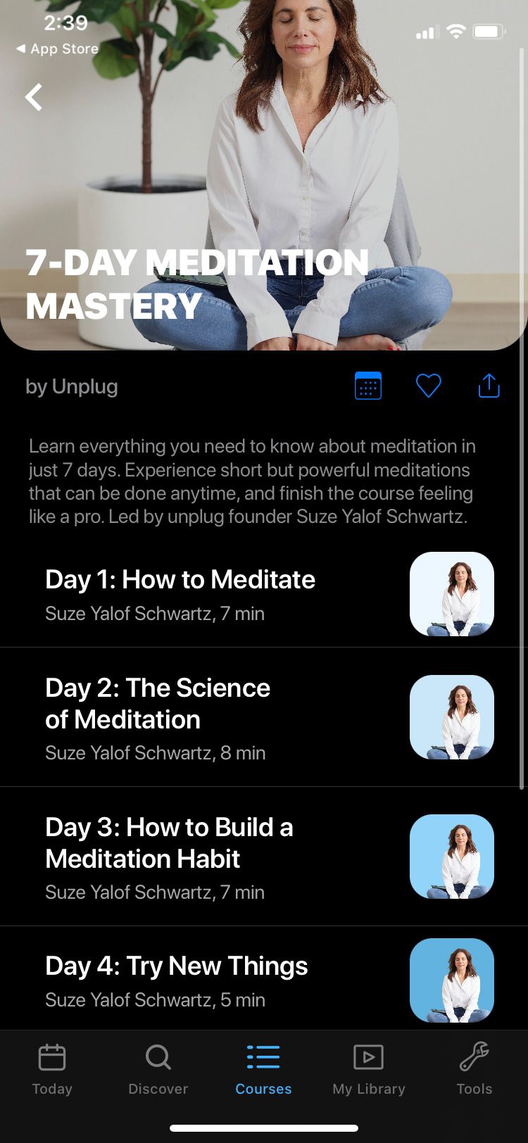 Unplug app seven day meditation course